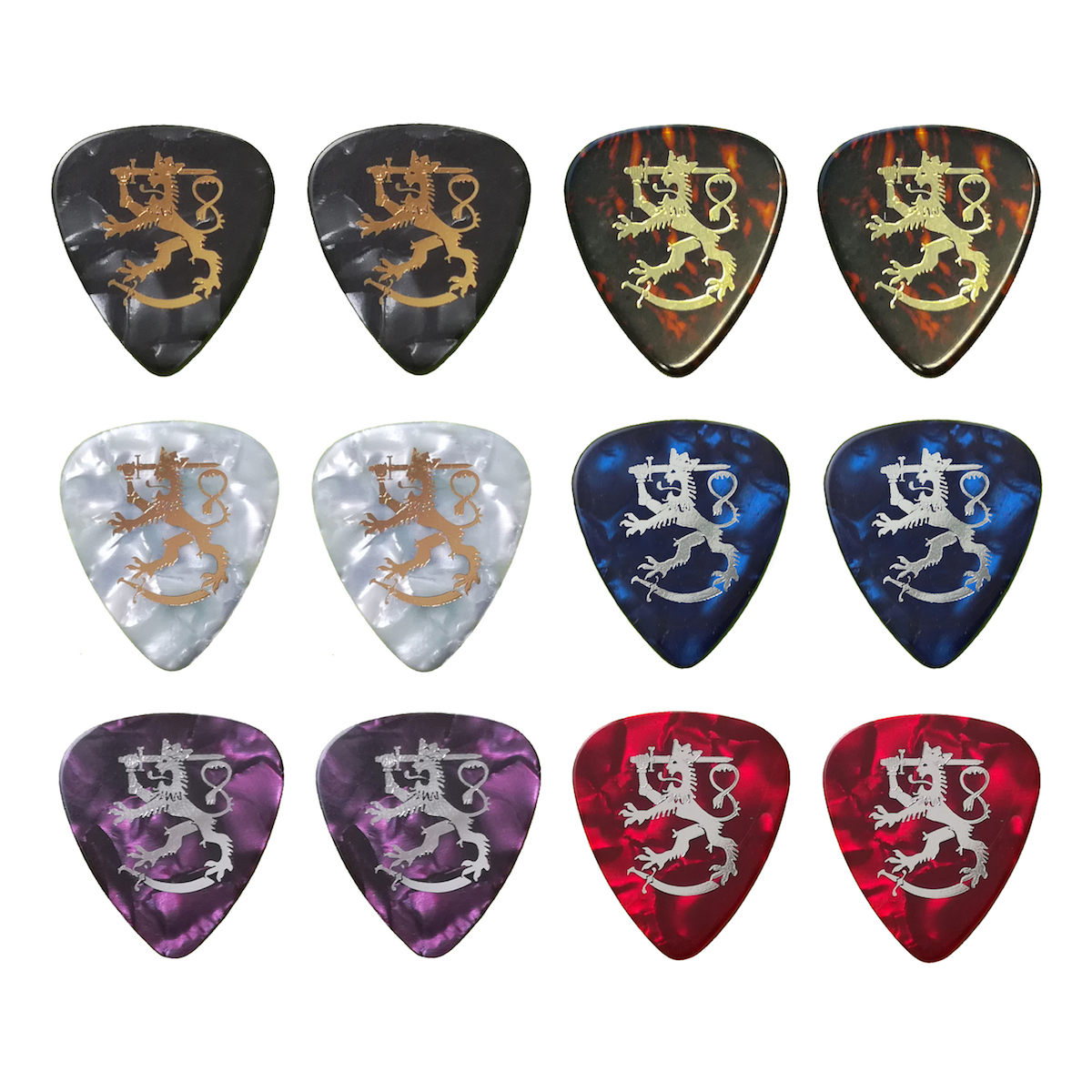 Finnish Lion Celluloid Guitar Picks Heavy (12-Pack) - 2