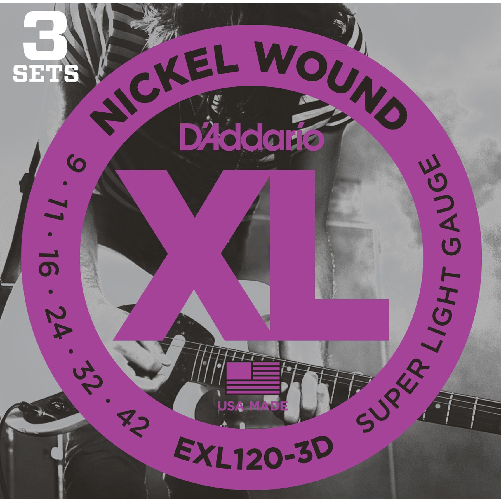 D'Addario EXL120-3D Super Light 009-042 (3-Pack)