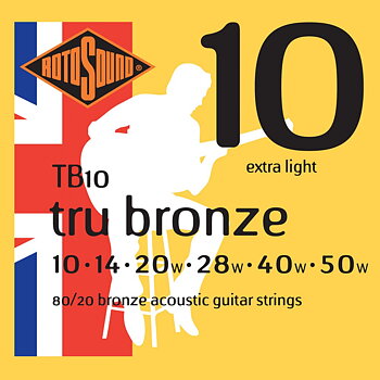 Rotosound TB10 Tru Bronze 80/20 Acoustic Strings 010-050