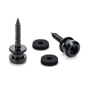 Schaller S-Lock Strap Buttons Black Chrome (2-Pack)