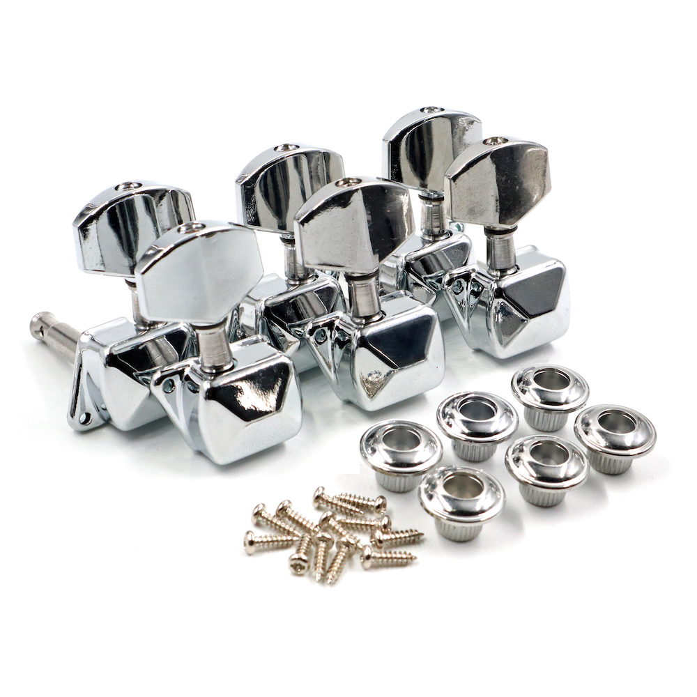 Acoustic Guitar Machine Heads Chrome (3+3)
