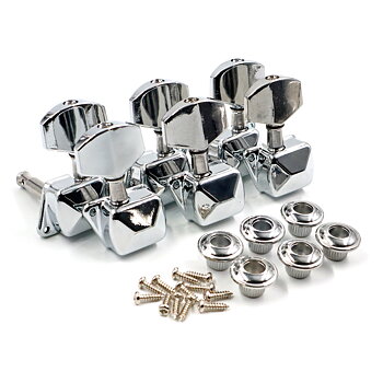 Acoustic Guitar Machine Heads Chrome (3+3)