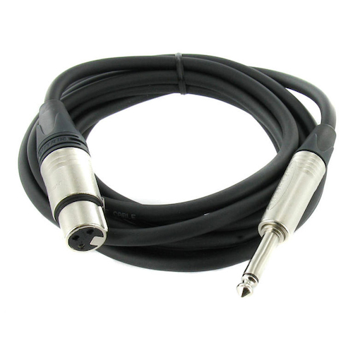 Cordial & Neutrik XLR Female - 6,35mm Mono Plug Microphone Cable (3m)