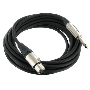 Cordial & Neutrik XLR Female - 6,35mm Mono Plug Microphone Cable (6m)
