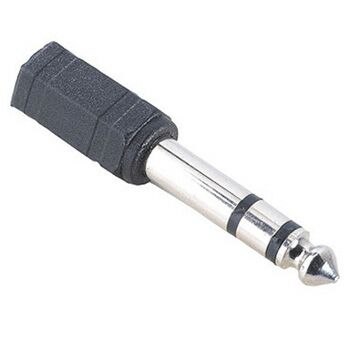 3.5 mm stereo jack socket - 6.3 mm stereo plug (Chrome)