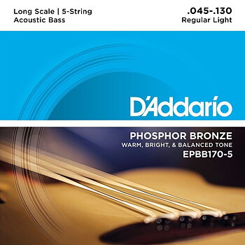 D'Addario EPBB170-5 Acoustic Bass 045-130 (5-string)