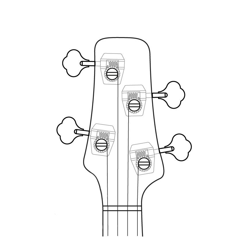 Bass Machine Heads Chrome (2+2) - 3