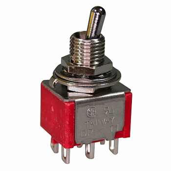 Mini Toggle Switch On-On Short Lever (DPDT)