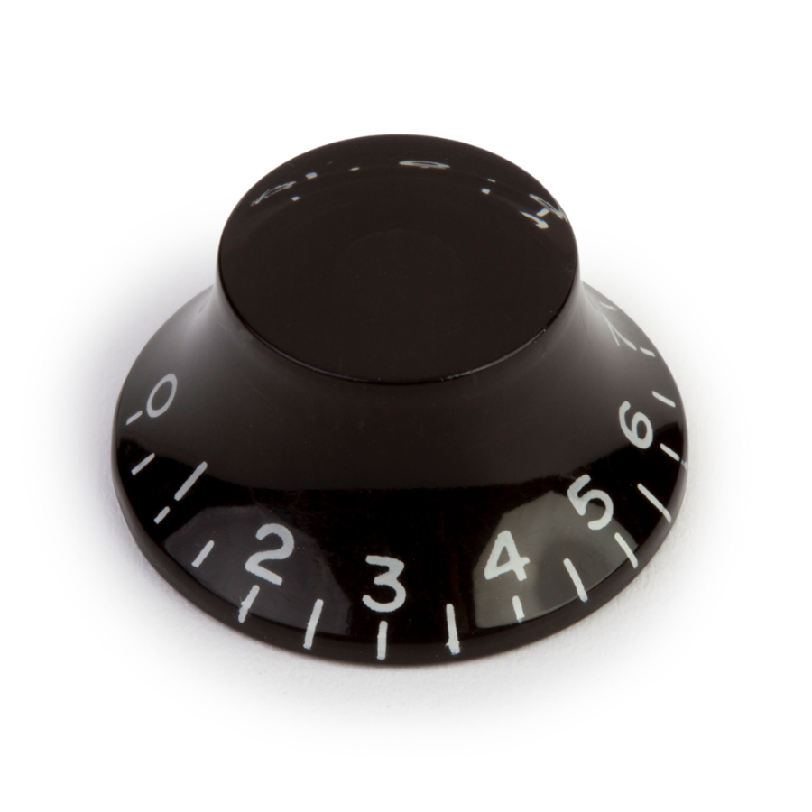 Top Hat Bell Knob, Black (Inch size)