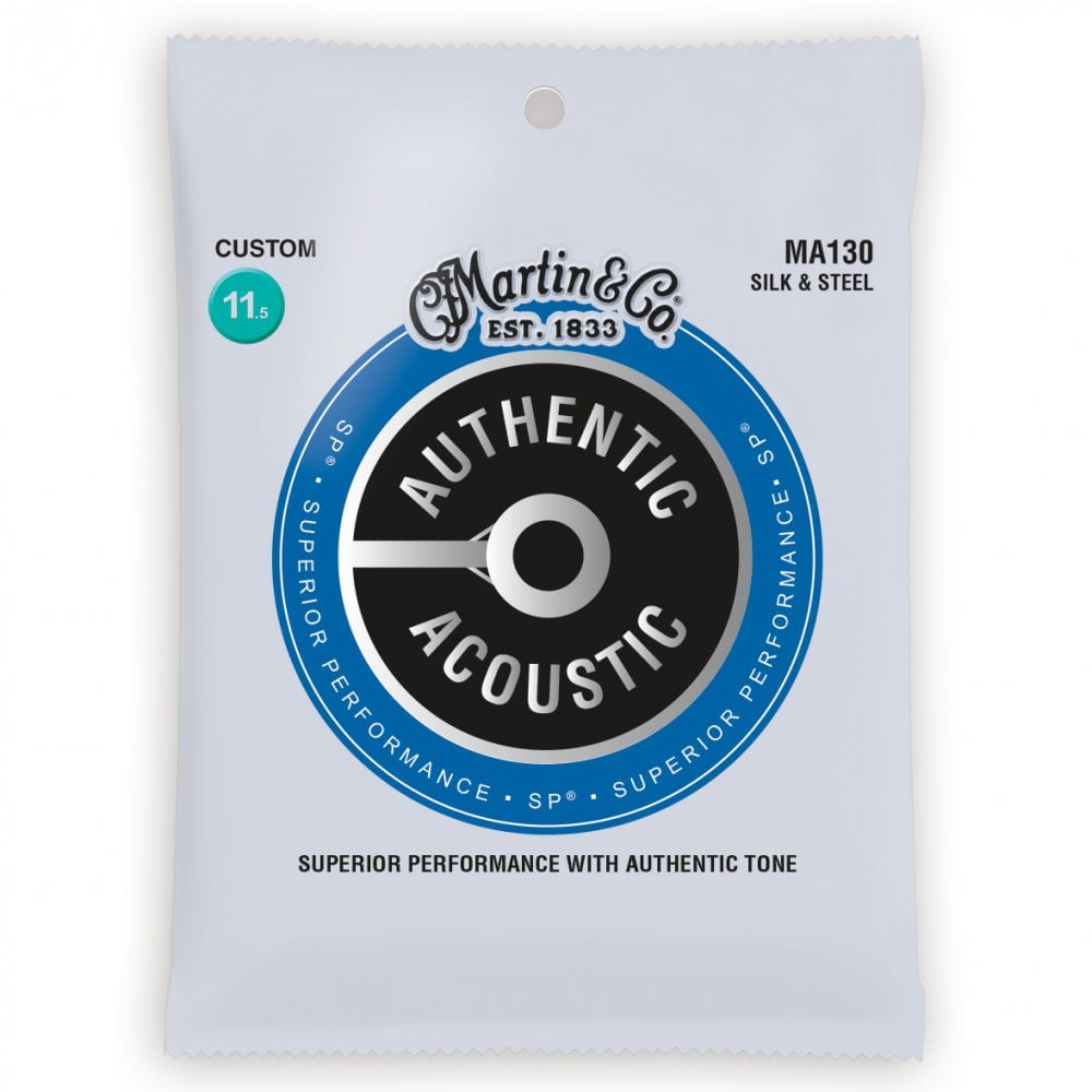 Martin MA130 Autentic SP Silk & Steel Folk Acoustic Guitar Strings 011.5-047