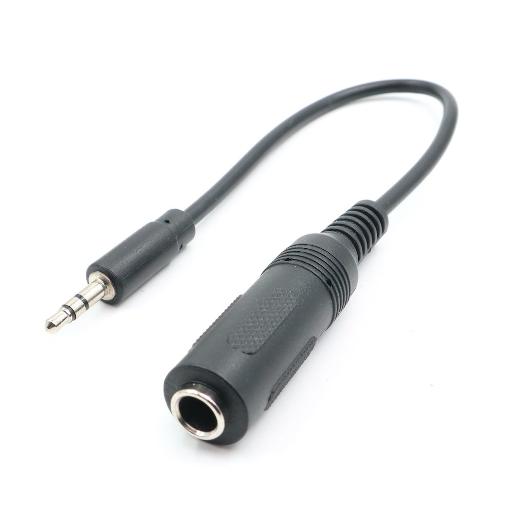 3.5mm stereo male mini-plug to 6.35mm stereo female (0,20m)