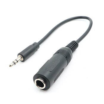 3.5mm stereo male mini-plug to 6.35mm stereo female (0,20m)
