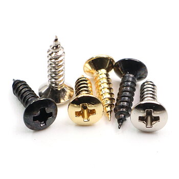 Pickguard & Backplate Screws 2,5 x 10mm (Chrome, Black & Gold)