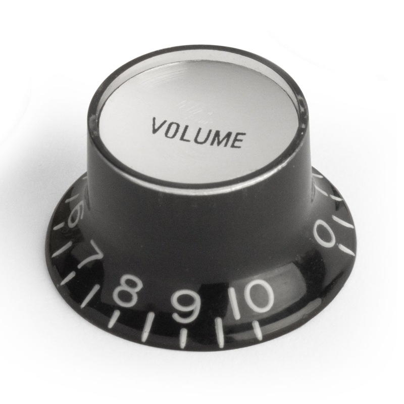 strings.dk Top Hat Bell Reflector Volume Knob, Black (Inch size)