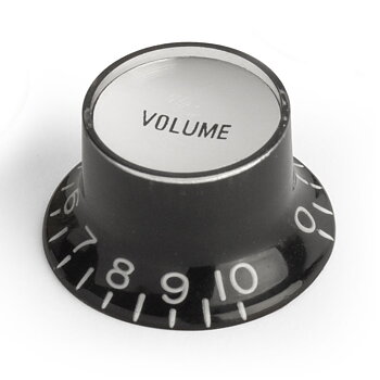Top Hat Bell Reflector Volume Knob, Black (Inch size)