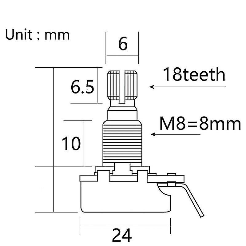 Pitbull P28ALU Standard 24Ø/18 M8 Potentiometer (250K & 500K) - 2