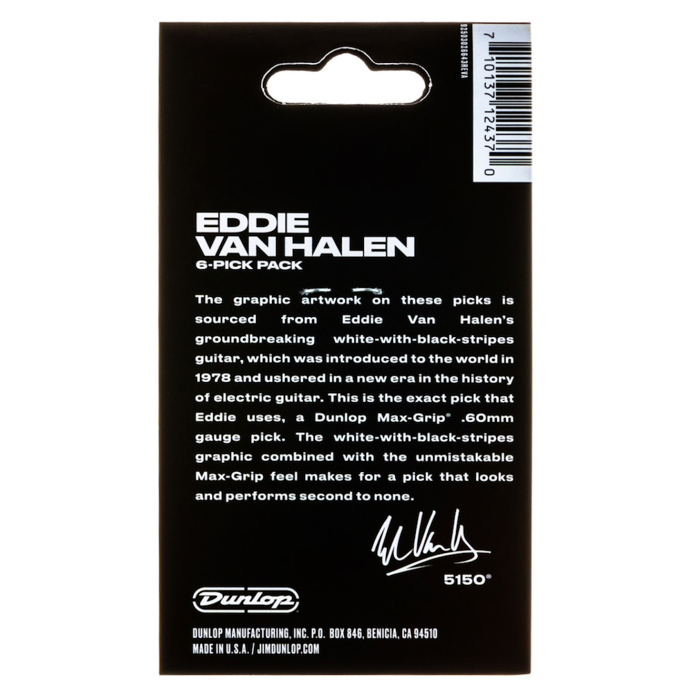 Dunlop EVH® White & Black Stripes Picks (6-Pack) - 2