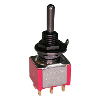 Mini DPDT Toggle Switch On-On-On (Black)