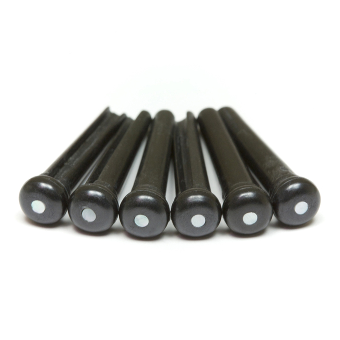 PP-2142-00 Tusq Bridge Pins Black (Pearl dot)