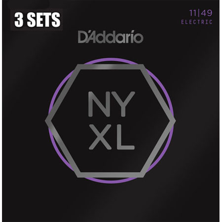 D'Addario NYXL1149-3P Nickel Wound 011-049 (3-Pack)