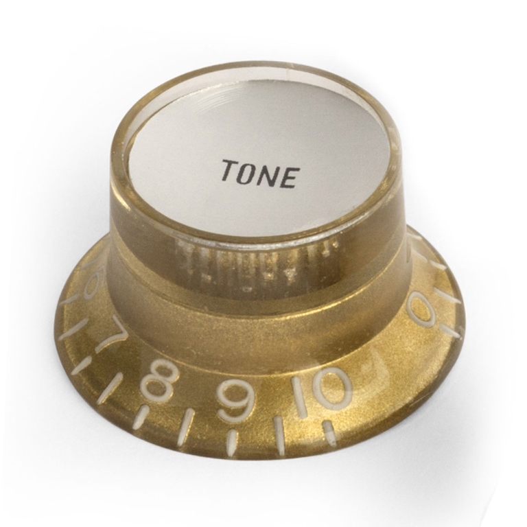 Top Hat Bell Reflector Tone Knob, Gold (Inch size)