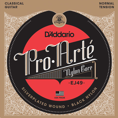D'Addario EJ49 Pro-Arté Black Nylon Normal Tension 