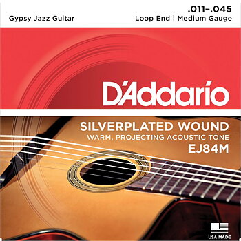 D'Addario EJ84M Gypsy Jazz Acoustic 011-045 (Loop End)