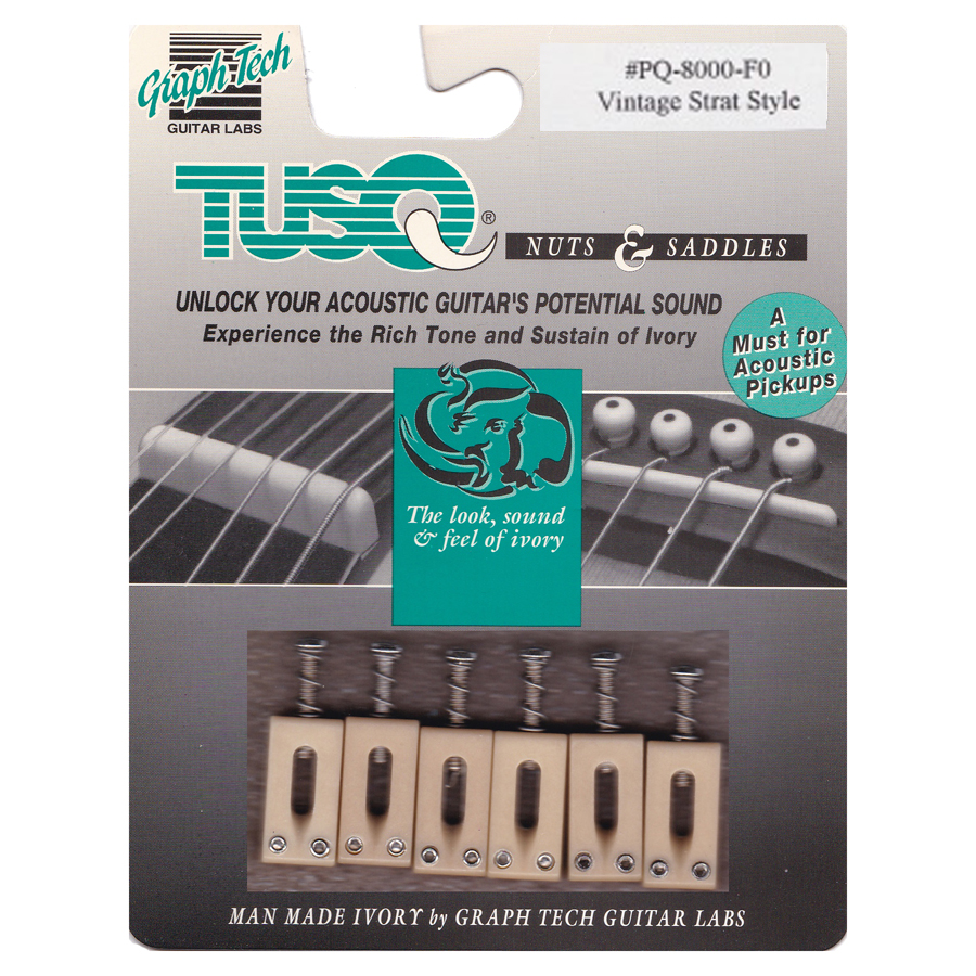 PQ-8000-F0 TUSQ Strat Style Saddles 2 3/16" Spacing (Aged)