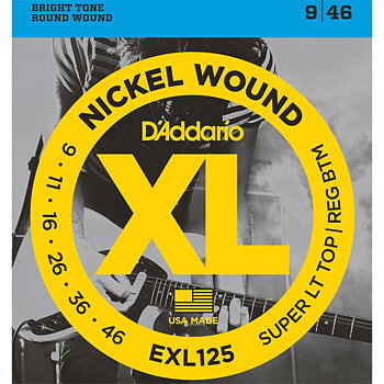 D'Addario EXL125 Super Light Top / Reg Bottom 009-046