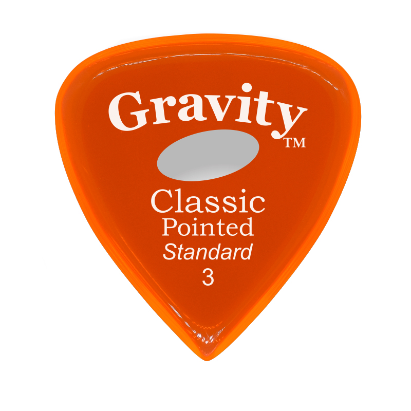 Gravity Picks GCPS3PE Classic Pointed Polished Elipse-Hole 3mm 
