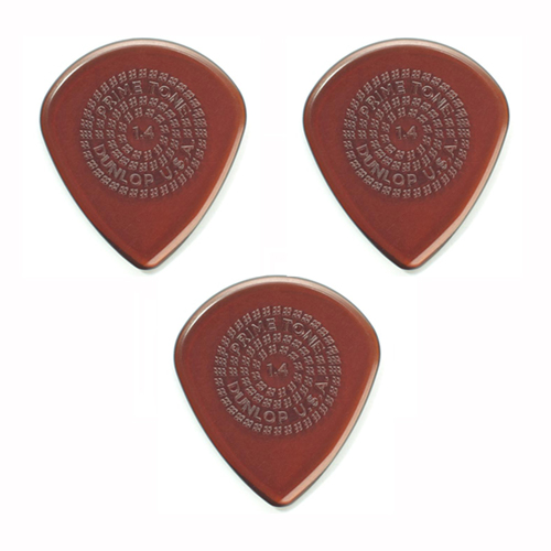 Dunlop PRIMETONE™ Jazz III Sculpted GRIP Plectra 1.4mm (3-Pack)