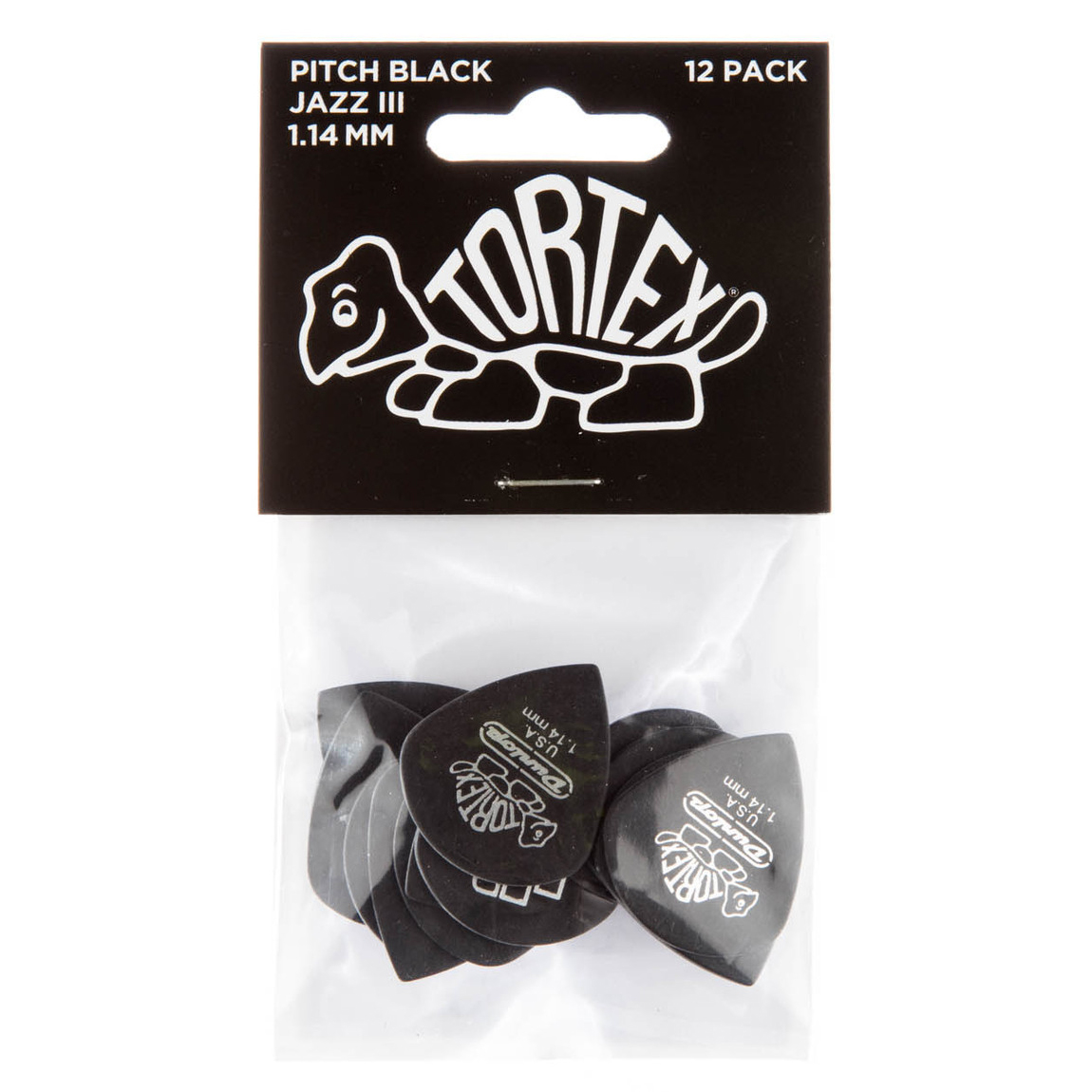 Dunlop Tortex "Pitch Black" Jazz III (12-Pack) - 7