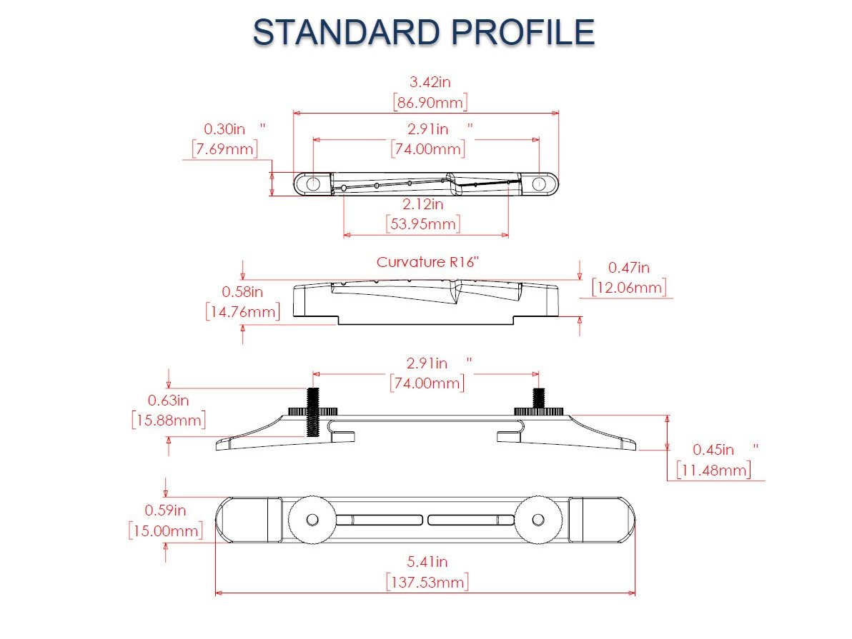 PS7551N0 ResoMax Archtop Bridge (Standard Profile)