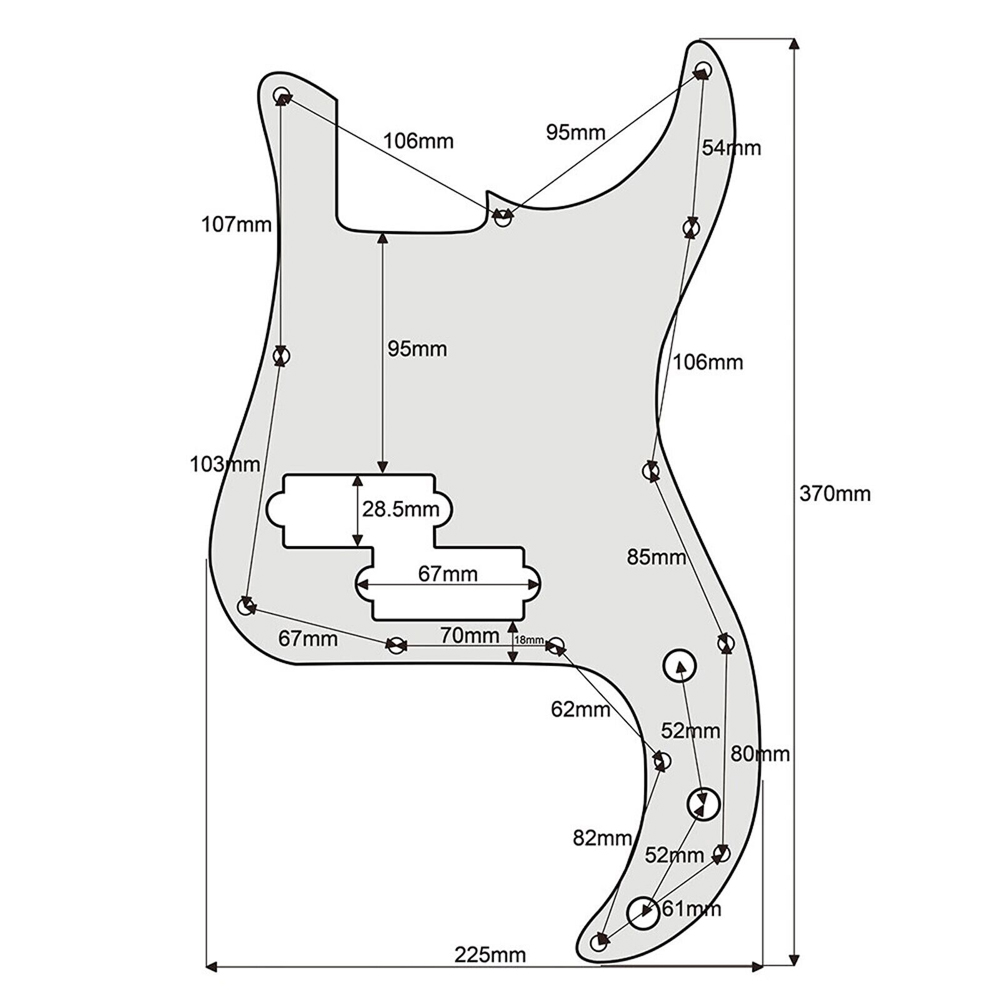 Pickguard Precision Bass 3-Ply (White) - 2