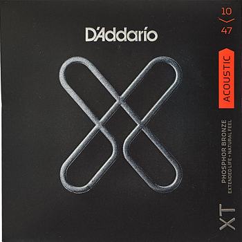 D'Addario XT Extended Life Phosphor Bronze Acoustic Guitar Strings 010-047