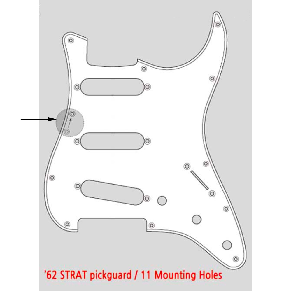 Pickguard  '62 Stratocaster 3-Ply (White) - 3