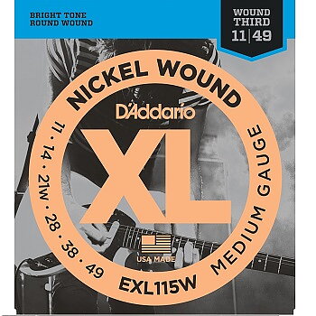 D'Addario EXL115w Blues / Jazz Rock Wound 3RD 011-049 