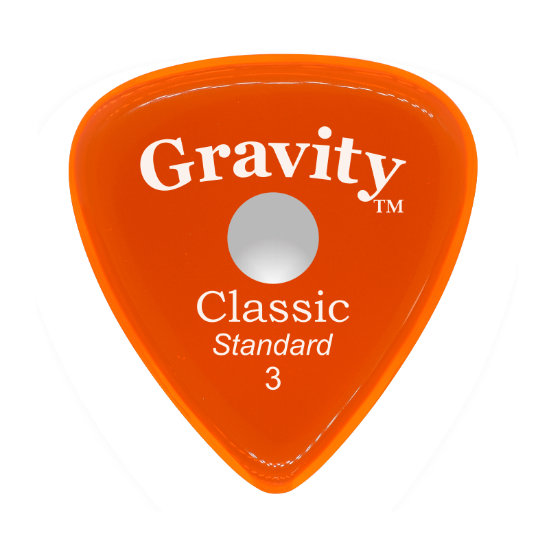 Gravity Picks GCLS3MR Classic Standard Unpolished Round-Hole 3mm 