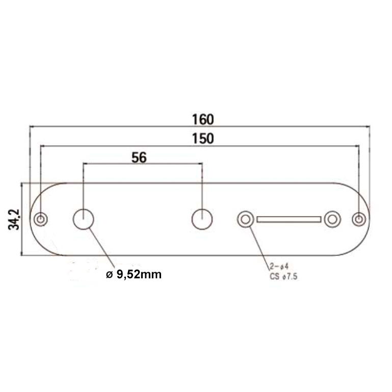 Telecaster Control Plate Gold (3/8" Pot Hole) - 2