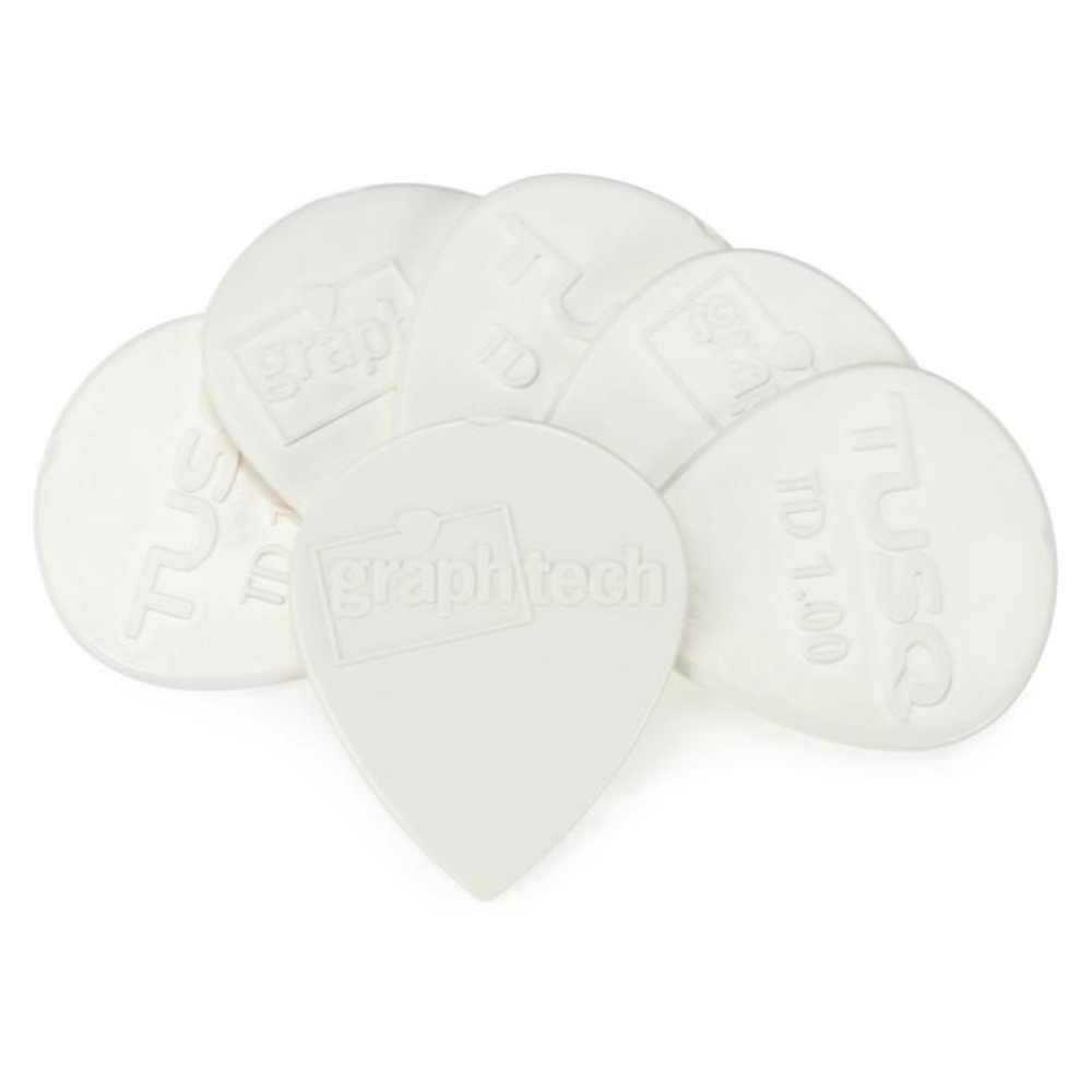 Graph Tech TUSQ Tear Drop Picks White 1.00mm - Bright Tone 6-Pack