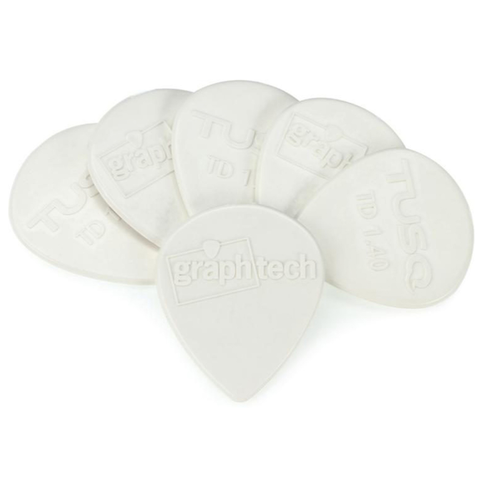 Graph Tech TUSQ Tear Drop Picks White 1.40mm - Bright Tone 6-Pack
