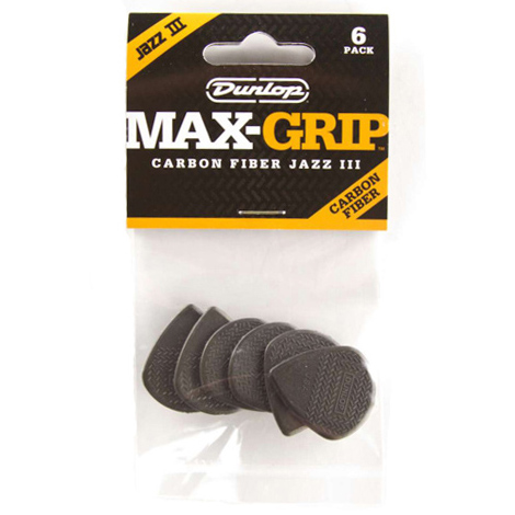 Dunlop Nylon Max Grip Jazz III Carbon Fiber (6-Pack)
