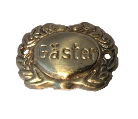 Skylt Gäster mässing shabby chic lantlig stil