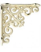 Konsoll gjutjärn antik-vit snirklig hyllbärare gjutjärnskonsoll shabby chic lantlig stil