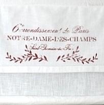 Knythissgardin Notre dame vit röd text Lantlig stil Gårdsromantik - 2