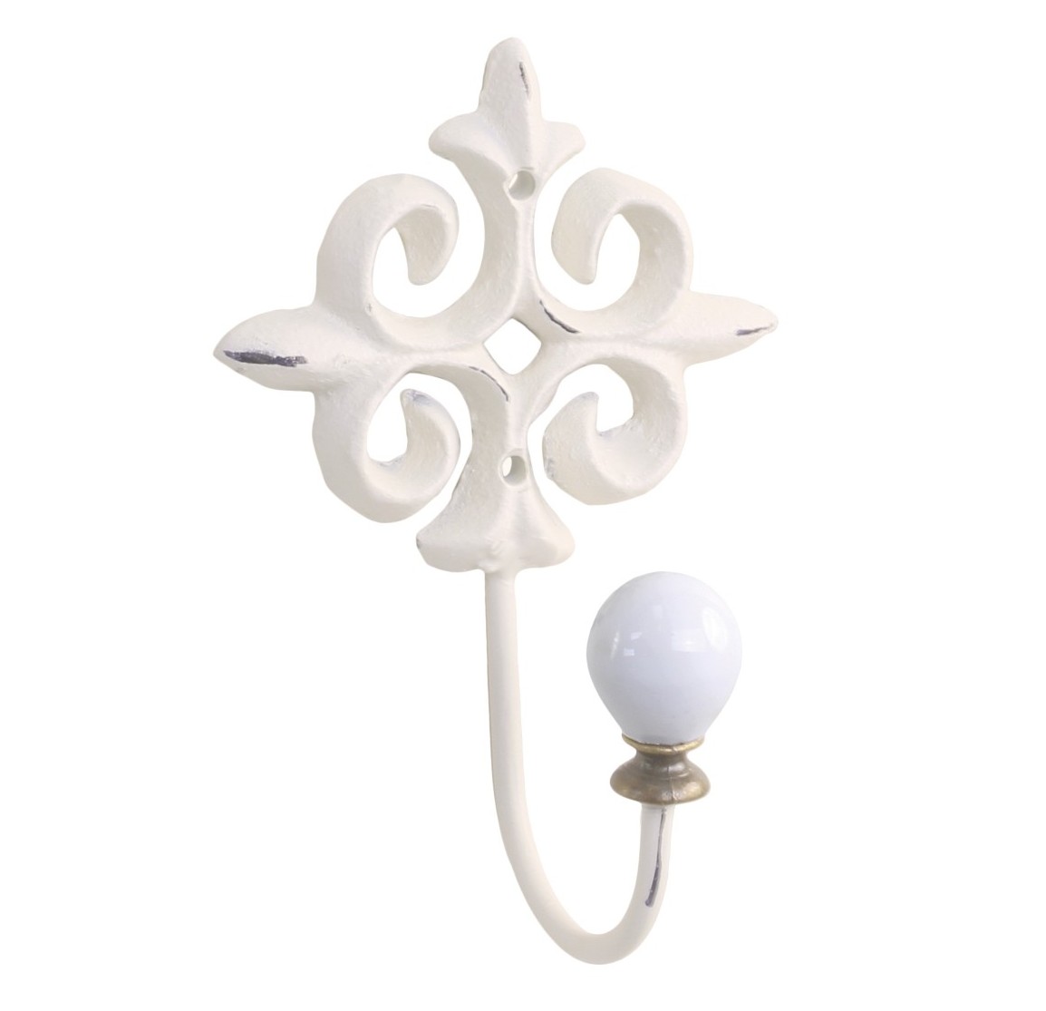 Krok French Lilly antik vit med porslinsknopp shabby chic lantlig stil Gårdsromantik