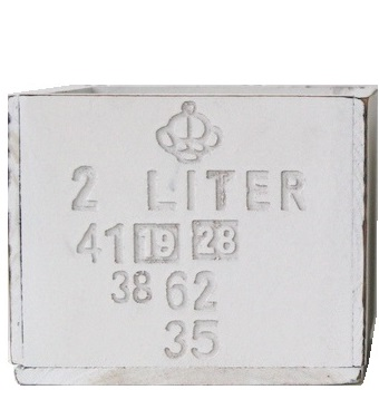 Trälåda vit trä 1 liter litermått shabby chic lantlig stil - 2
