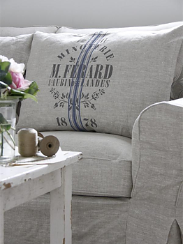 Kuddfodral mjölsäckstryck Jeanne d´Arc Living shabby chic lantlig stil