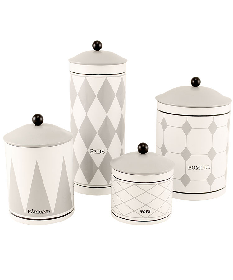 Vit plåtburk tops retro emalj plåt shabby chic lantlig stil - 2