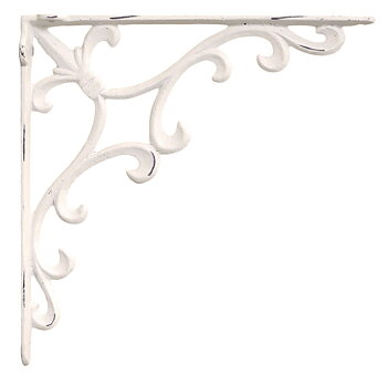 Antikvit vit konsoll stor hyllbärare gjutjärn snirklig shabby chic lantlig stil Gårdsromantik